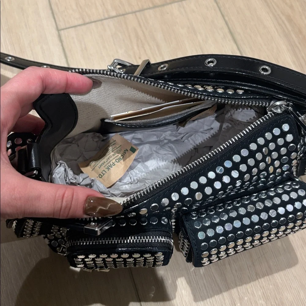 Michael Kors Dakota Small Studded Suede Shoulder - Picture 4 of 5